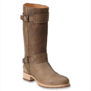 ARIAT Bristol Boot Women Mid Calf Leather Taupe 8.5 Buckle Country Brown Moto